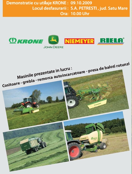 Demonstraţie cu utilaje Krone