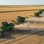 la recoltat cu 6 combine john deere in ferma emiliana west rom1 1 o