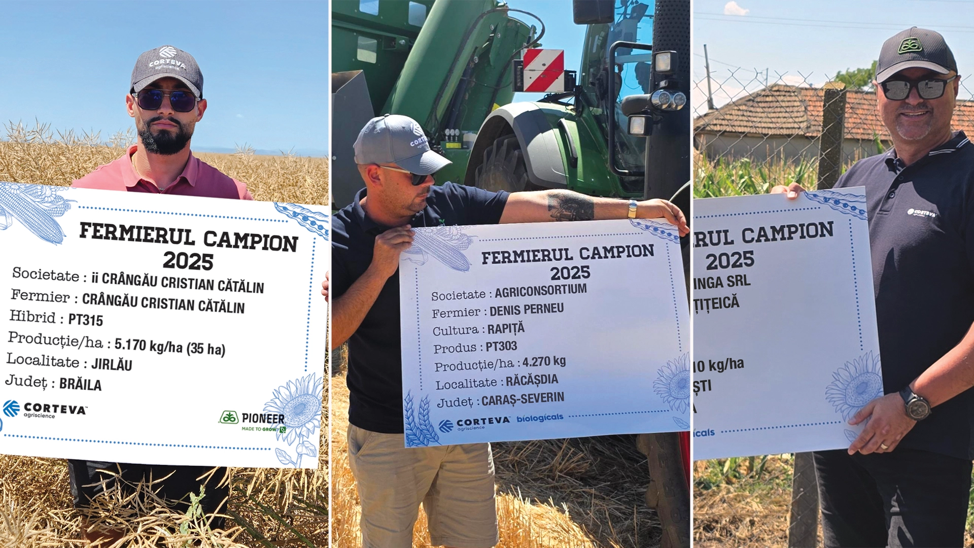 Fermieri campioni la rapiță în județele Brăila, Constanța și Caraș-Severin cu hibrizii Pioneer