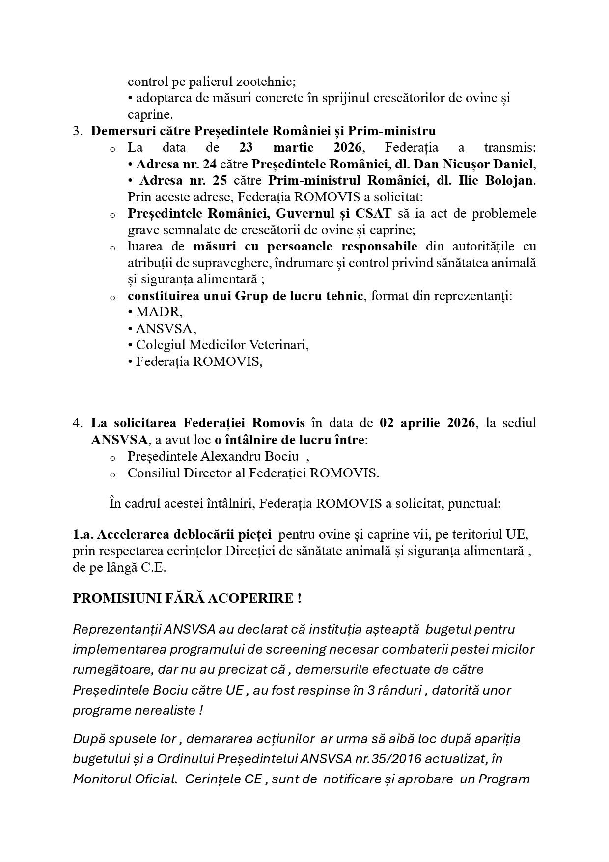 Apel la toți crescătorii de oi și capre! 2 comunicat doi