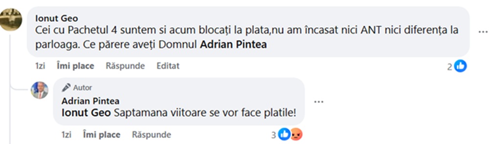 Șeful APIA: Plăți care se fac în această săptămână! 1 raspuns sef