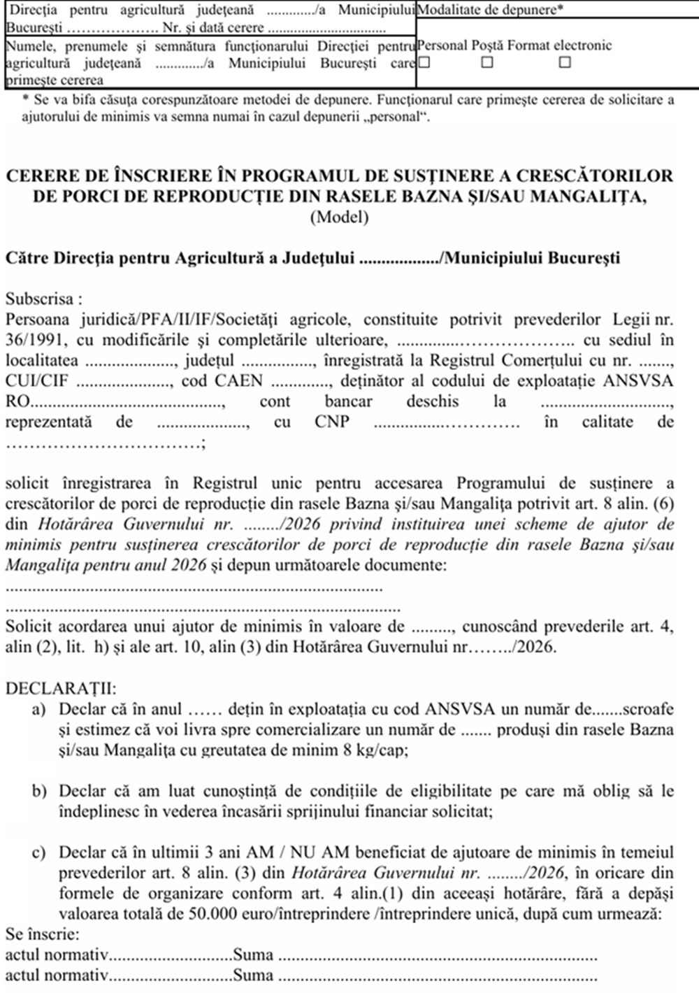 cerere bazna