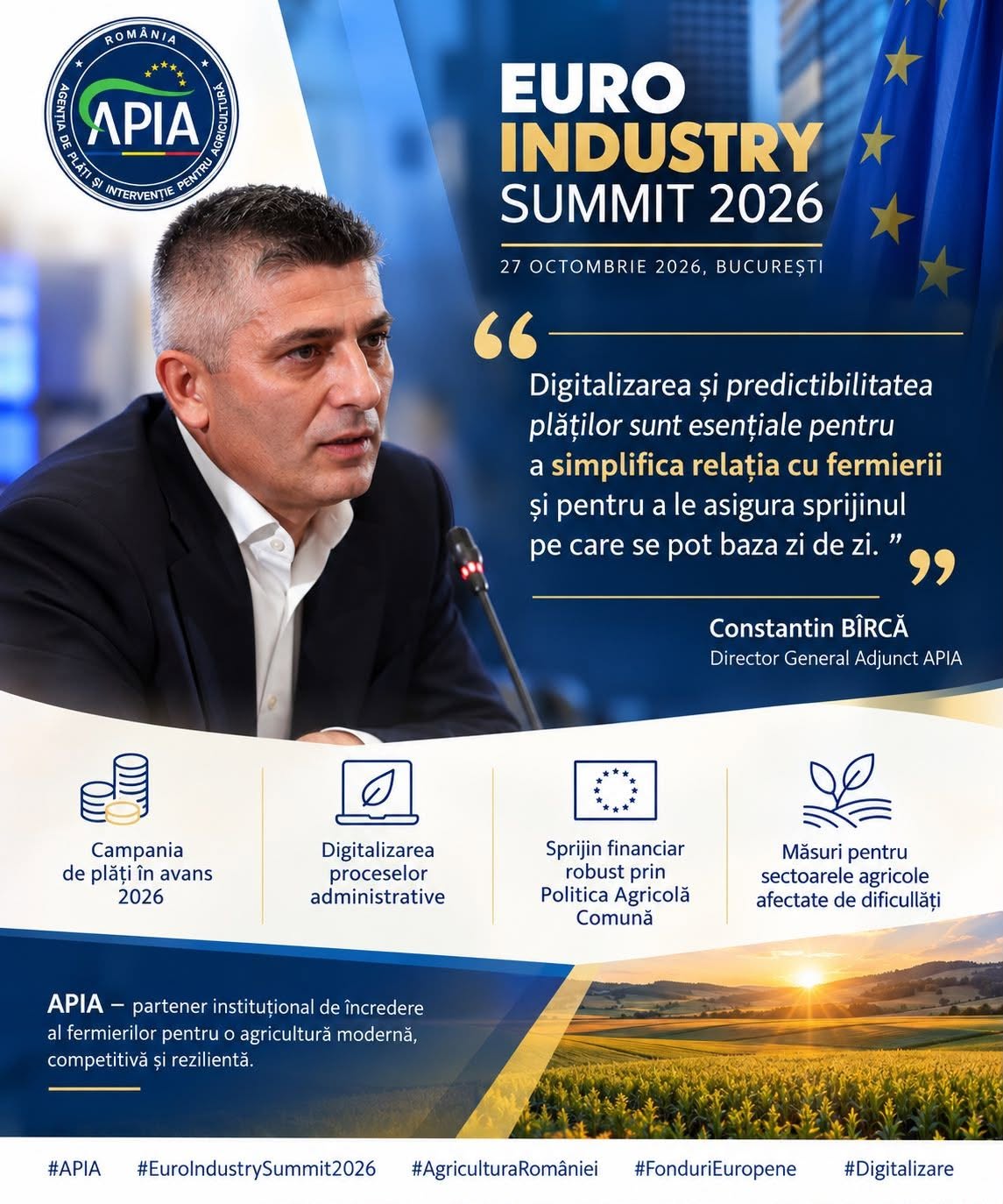 Șeful adjunct APIA: Campania de plăți APIA cap animal, hectar! 1 birca apia